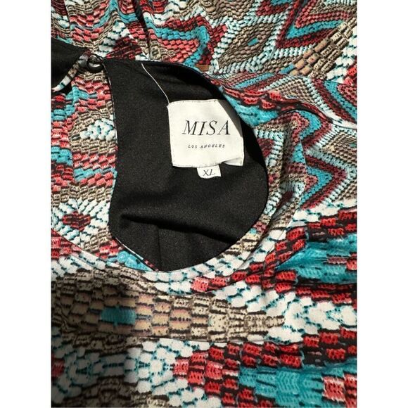 Misa Los Angelas snakeskin mosaic print long sleeve mini dress XL - Picture 3 of 7